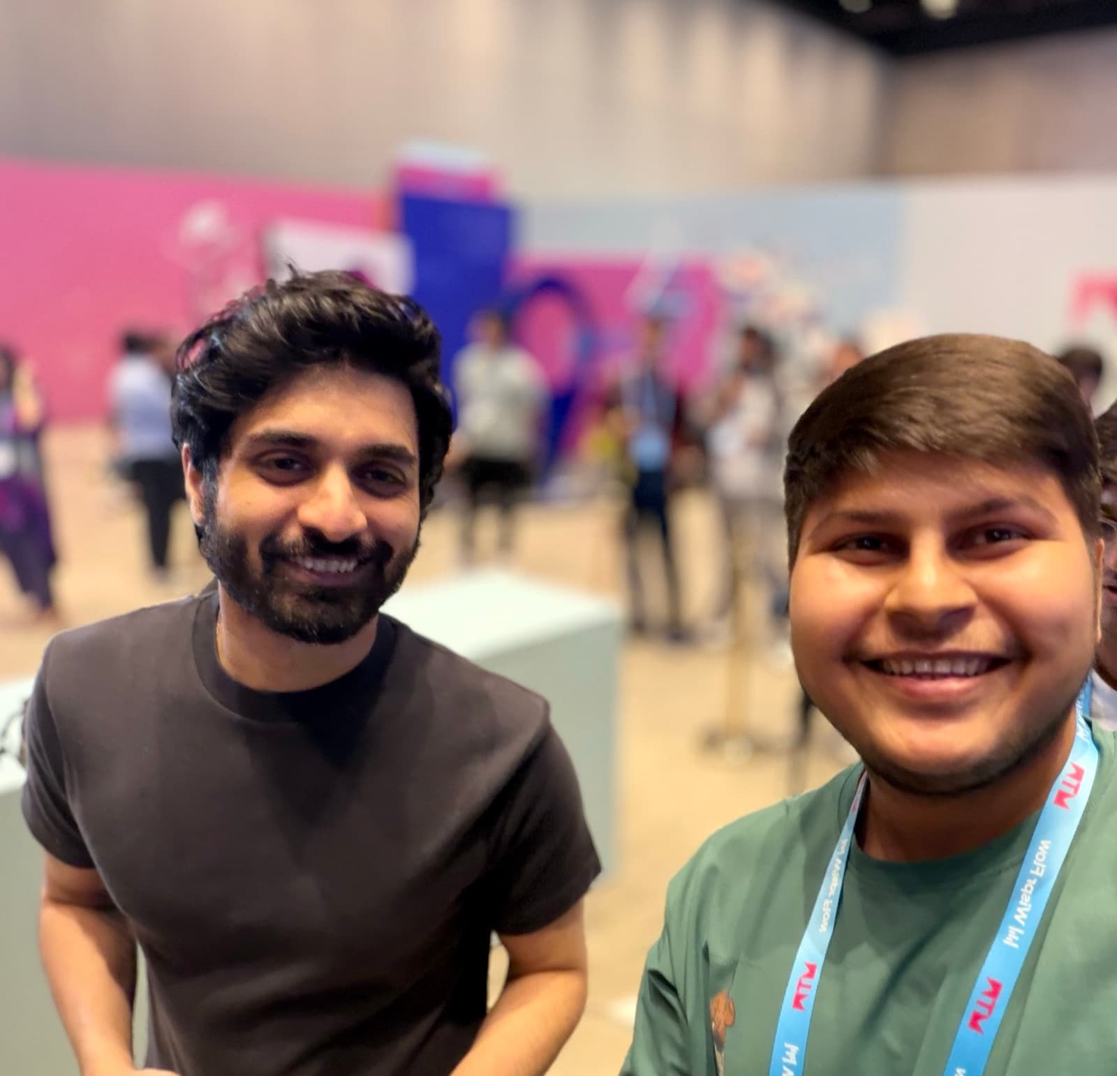 Meet Jariwala with another attendee at a conference